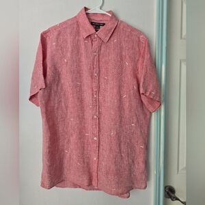 Michael Kors Men's Casual Red Button Down Shirt Sz L